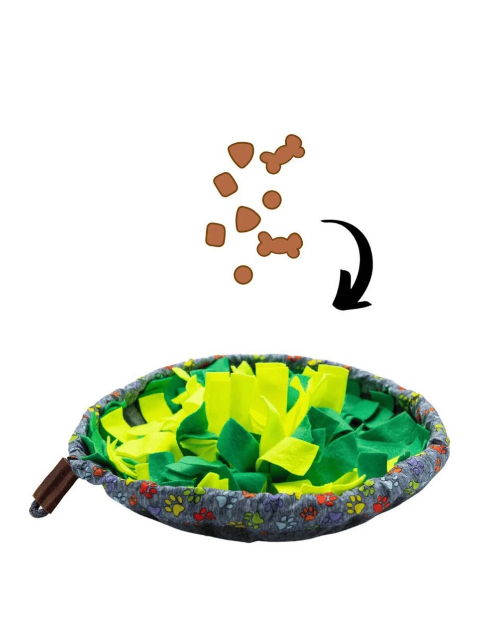Jucărie pentru câini, Paws &amp; Whiskers, Havhav 1001, ȚESĂTURĂ DIN PÂSLUG/ȚESĂTURĂ DIN POLIESTER, Verde / Galben / Gri - imagine 3